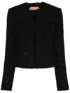 N°21 Crystal-embellished Jacket In Black