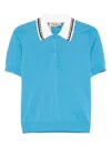 N°21 Crystal-embellished Polo Top In Blue