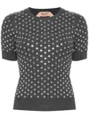 Shop N°21 Crystal-embellished Wool Sweater In Grey