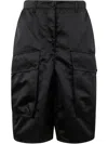 N°21 Polyester Bermuda Shorts In Black  