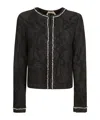 N°21 Cropped Single-breasted Floral Lace Jacket In Black