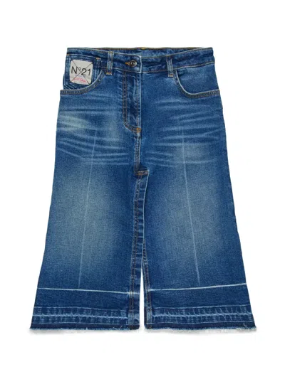 N°21 Kids' Denim Skirt In Blue