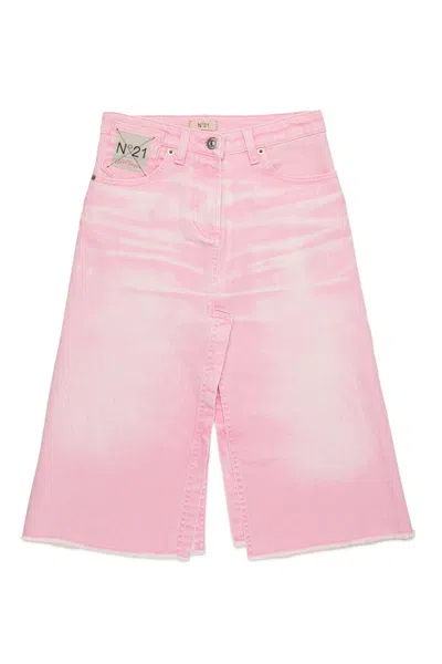 N°21 GONNA IN DENIM CON STAMPA WRINKLES