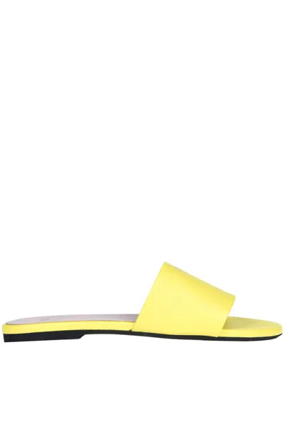 N°21 Designer Logo Nappa Slides In Yellow