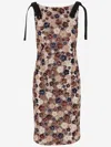 N°21 Fitted Evening Dress With Floral Sequin Pattern In Multi