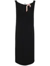 N°21 N21 Ruched-strap V-neck Midi Dress In Black