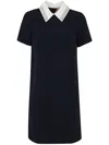 N°21 Shirt Neck Mini Dress In Blue
