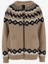 N°21 Fair Isle Wool Cardigan With Geometric Pattern In Red
