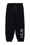 N°21 Pantaloni Rosa In Felpa Con Logo In Black