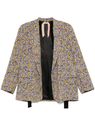 N°21 Floral-print Blazer In Purple