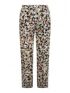 N°21 FLORAL TROUSERS WITH BLACK BACKGROUND