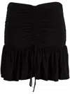 N°21 High-waisted Gathered-detail Skirt In Black