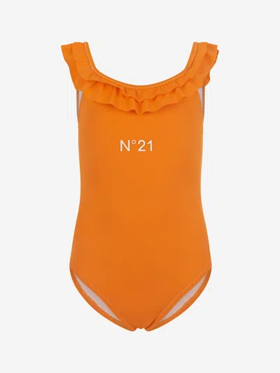 N°21 Babies' Girls Swimsuit - Logo Print Swimsuit 4 Yrs Orange