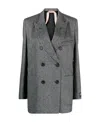 N°21 Herringbone Double-breasted Blazer In Gray