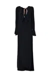 N°21 High Neck Lace-trim Maxi Dress In Nero