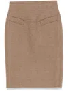 N°21 Houndstooth-check Skirt In Brown