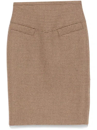 N°21 Houndstooth-check Skirt In Q