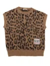 N°21 Leopard Jacquard Vest In Brown