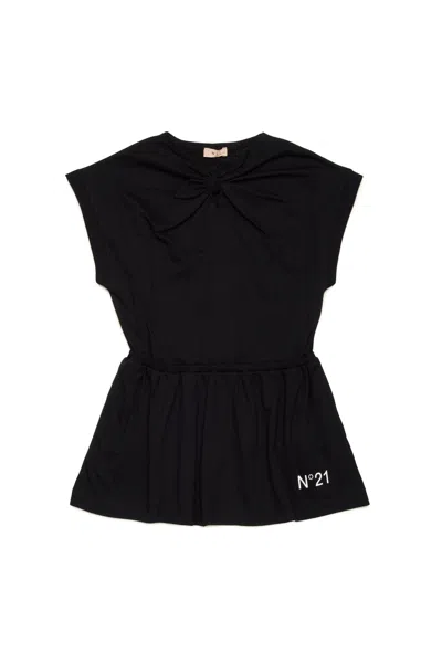 N°21 Kids' Knotted Sleeveless Dress In Black