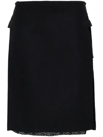 N°21 Lace-trim Midi Skirt In Blue