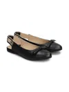N°21 Ballerine Slingback In Pelle Con Fiocco In Black