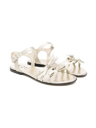 N°21 Kids' Leather Sandals In Gold