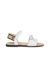 N°21 Leather Sandals With Bow In White