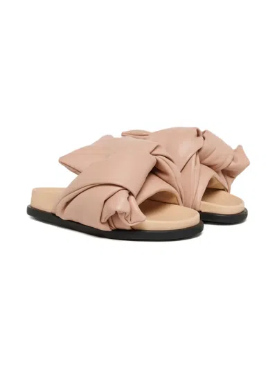 N°21 LEATHER SLIDES