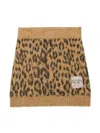 N°21 Leopard-pattern Knitted Miniskirt In Brown