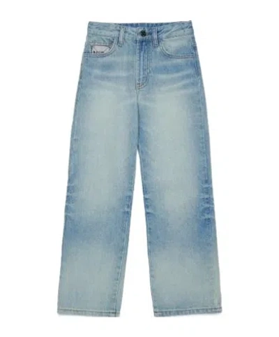 N°21 Kids' Light-wash Wide-leg Jeans In Blue