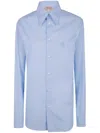 N°21 Logo-embroidered Button-up Shirt In Blue