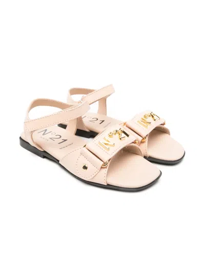 N°21 Logo-lettering Sandals In 粉色