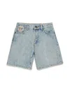 N°21 Marbled-effect Denim Shorts In 蓝色