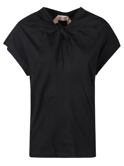 N°21 Logo Patched Wrap Front Top In Nero