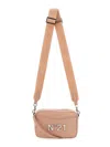 N°21 Logo-plaque Leather Crossbody Bag In Powder