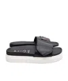 N°21 Logo Plaque Flatform Slides In Black