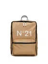 N°21 Backpack With Branded Tape In Neutrals
