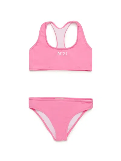 N°21 Kids' Logo-print Bikini Set In Pink