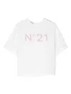 N°21 Logo-print Short-sleeve Blouse In Weiss