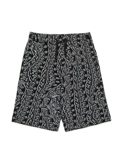 N°21 Kids' Logo-print Shorts In Black