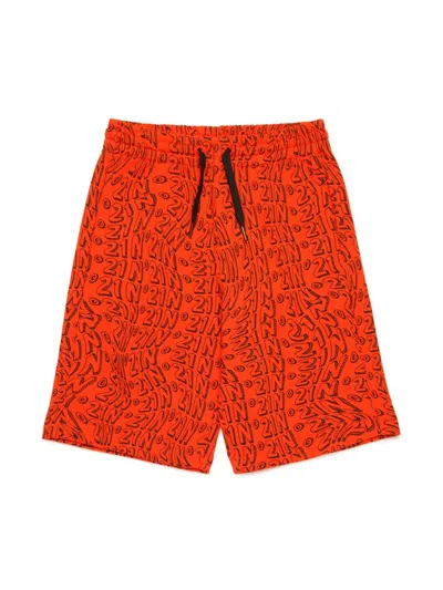 N°21 Kids' Logo-print Shorts In Orange