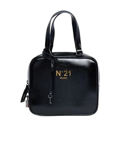 N°21 Logo Print Shoulder Bag In Black