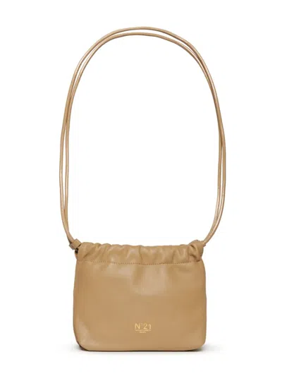 N°21 Kids' Logo Print Shoulder Bag In Brown