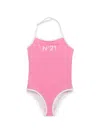 N°21 Costume Intero Con Logo In Pink