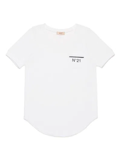 N°21 Kids' Logo-print T-shirt In 白色