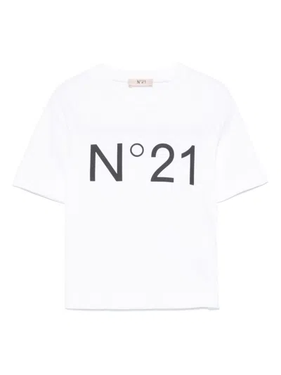 N°21 Kids' Logo-print T-shirt In White