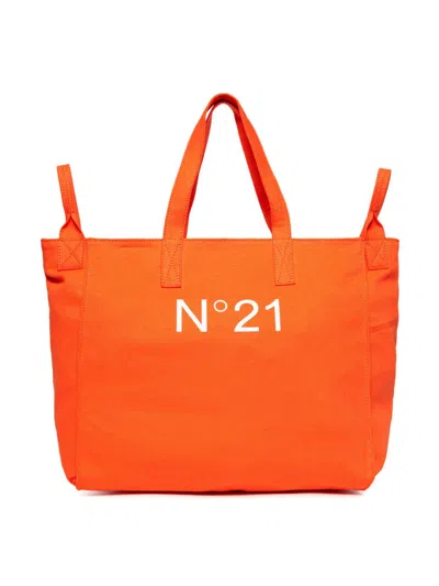 N°21 Kids' Logo-print Tote Bag In Orange