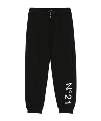 N°21 Kids' Logo-print Track Pants In Black