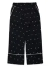 N°21 Pantaloni Wide Leg In Crêpe Allover Palms In Black