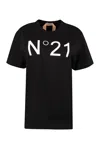 N°21 Woman T-shirt Black Size L Cotton